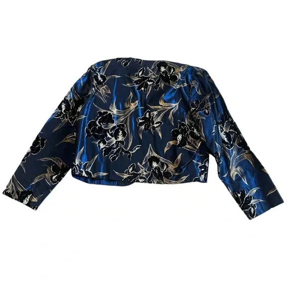 Diane Freis Original Open-Front Blazer Bolero Jacket Floral Size Small Women's - Picture 6 of 10